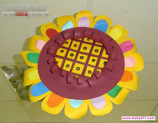 向日葵--纸工 - 幼儿园手工制作图片