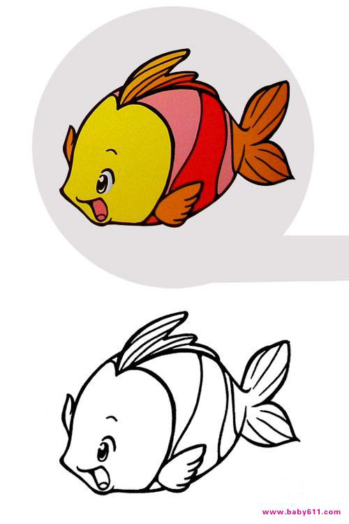 可打印涂色卡——小鲤鱼