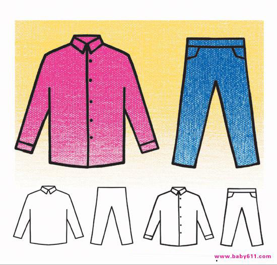 彩色简笔画--衣裤