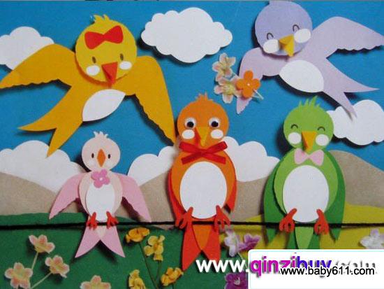 幼儿园春天墙壁装饰:春天的鸟