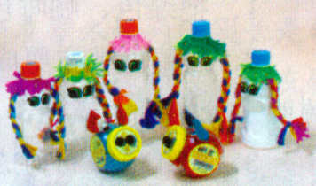 幼儿园小班手工活动:多彩塑料瓶娃娃