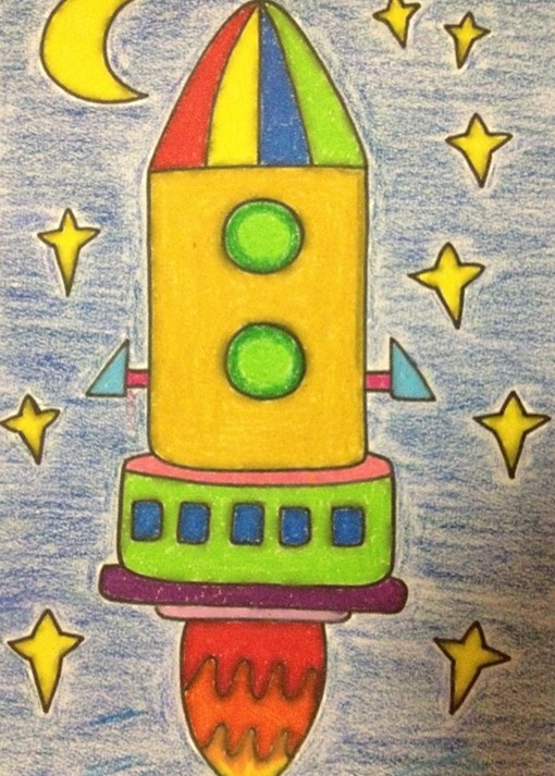 绘画作品   幼儿园幼儿美术绘画作品; 幼儿火箭绘画幼儿绘画六一儿童