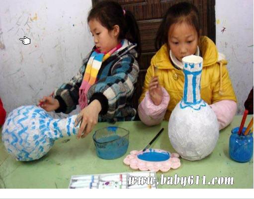 儿童手工制作:用酒瓶做青花瓷 [附PPT课件下载
