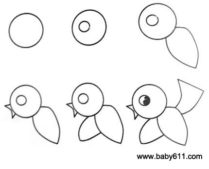 幼儿简笔画:小鸟