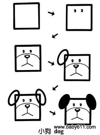 儿童益智简笔画:小狗 dog
