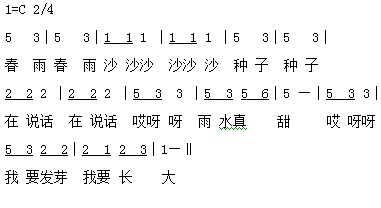 春雨沙沙简谱_春雨沙沙简谱双手(2)