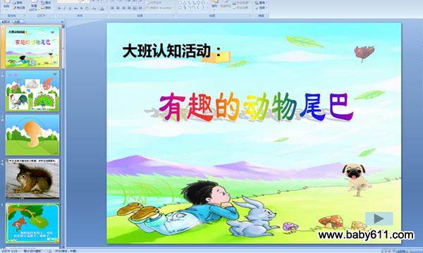 幼儿园大班科学课件:有趣的动物尾巴