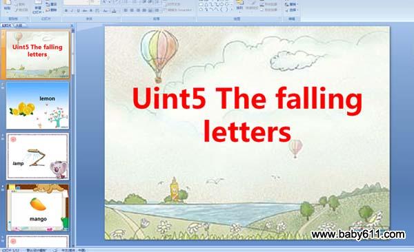 �����ٶ�Ӣ�unit5 The falling letters�� ��PPT�μ���