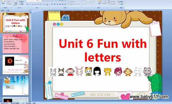 �����ٶ�Ӣ��Ԥ������unit6 Fun with letters��PPT�μ�