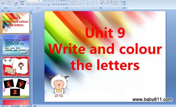 �����ٶ�Ӣ��Ԥ������unit9  Write and colour the letters��PPT�μ���