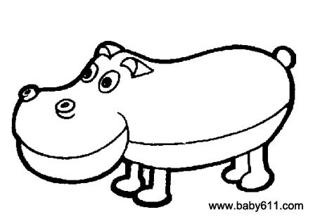 儿童简笔画：犀牛