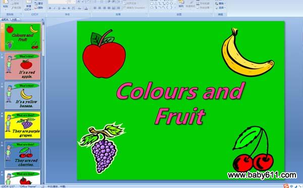 ׶԰Ӣμcolours and fruitsPPT