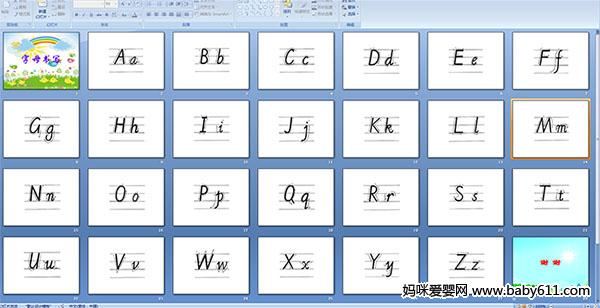 幼儿园大班拼音课件:字母书写
