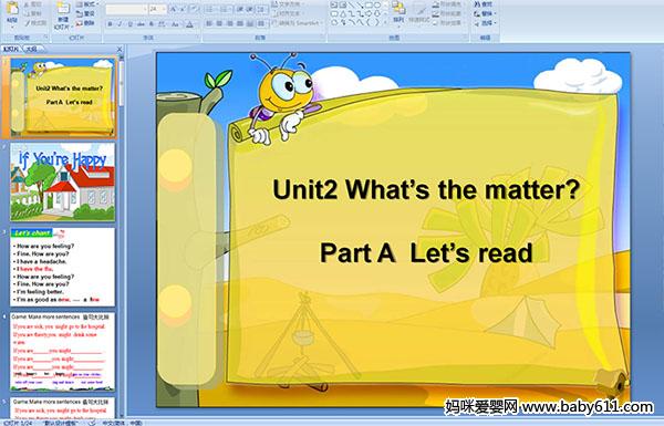 Unit2 Whats the matter?Part A  Lets read