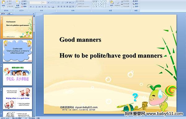 Good manners How to be polite/have good manners