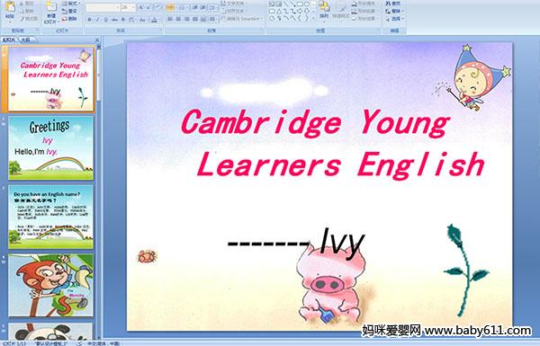 �����ٶ�Ӣ��Ԥ�����μ���Cambridge Young Learners English����Ivy