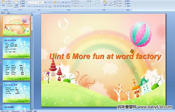 �����ٶ�Ӣ��һ����Uint 6 More fun at word factory ��PPT�μ�