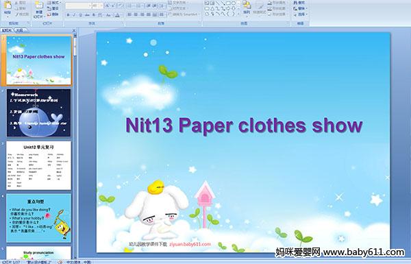 �����ٶ�Ӣ���Nit13 Paper clothes show(ppt�μ�)
