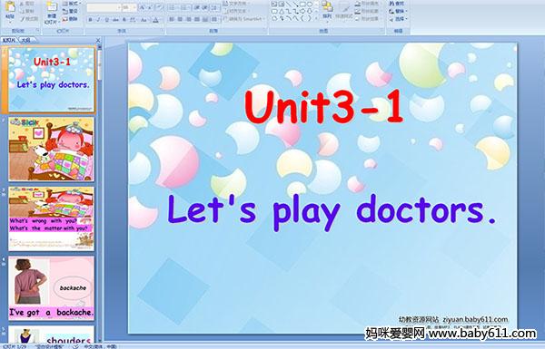 �����ٶ�Ӣ�������Unit3-1 Lets play doctors����ý��μ�