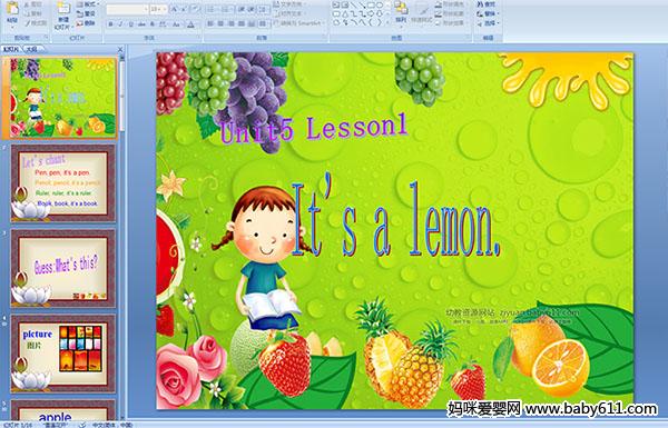 �ٶ�Ӣ�Unit5 Lesson1 Its a lemon��ý��μ�