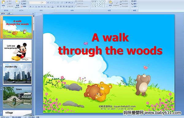 �¸���Ӣ� A walk through the woods��PPT�μ�