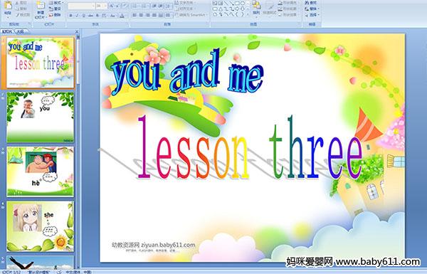 �ٶ�Ӣ��μ���lesson three you and me