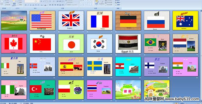 幼儿园大班社会:认识国家和国旗图 PPT课件