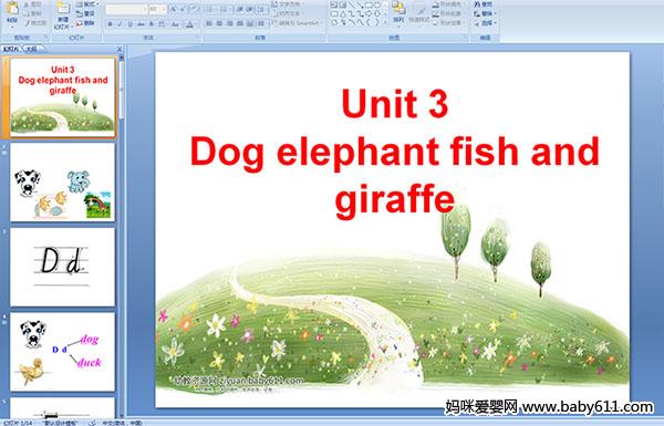 Unit3 Dog elephant fish and giraffe