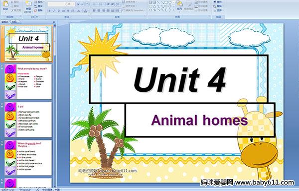 �����ٶ�Ӣ��μ���Unit 4 Animal homes
