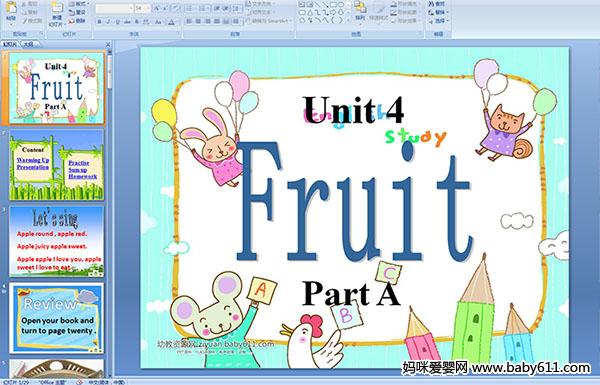 �ٶ�Ӣ��μ���Unit 4 Fruit Part A