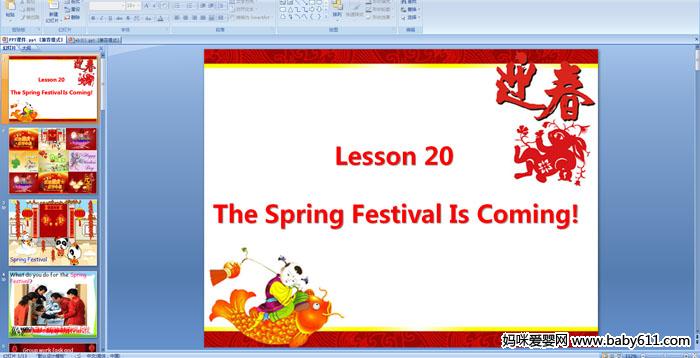 Lesson 20 The Spring Festival Is Coming