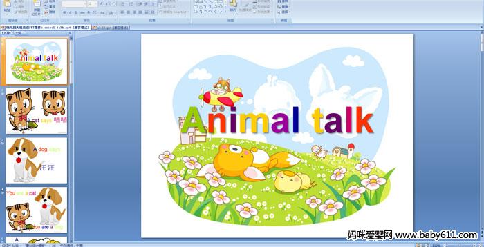 幼儿园大班英语活动《Animal talk》PPT课件