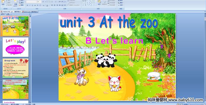 unit  3 At the zoo   B Lets learn