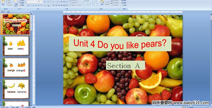 Unit 4 Do you like pears?  