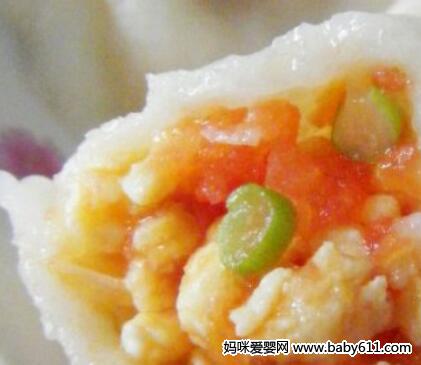 儿童饺子类食谱:西红柿鸡蛋饺子